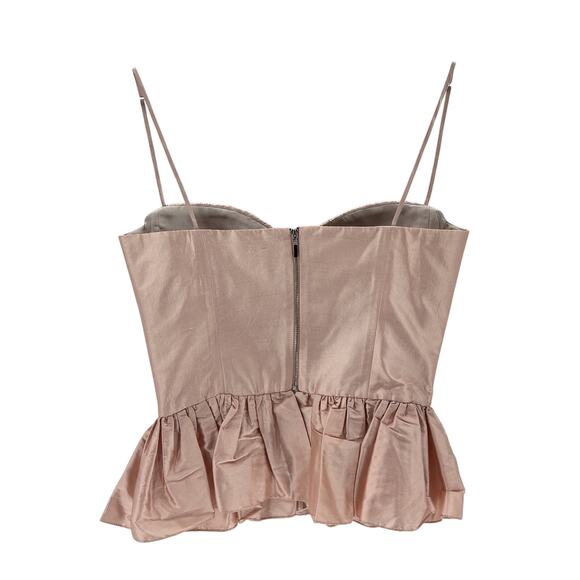 Rozie Corsets Pink Silk Satin Peplum Corset Top Size 40 - Picture 2 of 3